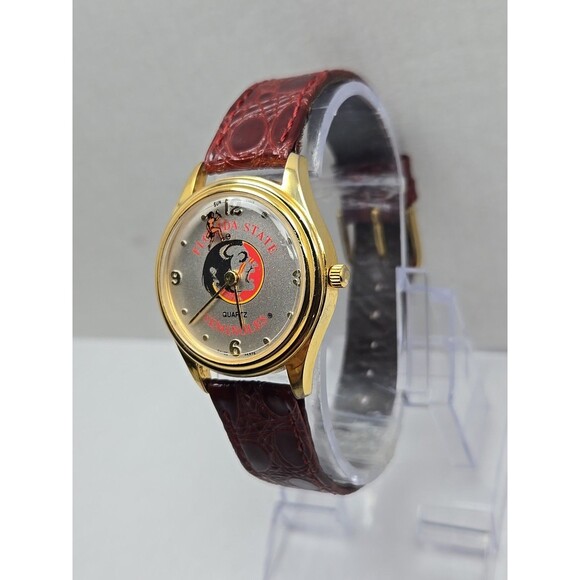 Florida State Seminoles Suntime Quartz Swiss Goldtone Watch New Battery FSU NCAA - Picture 2 of 12